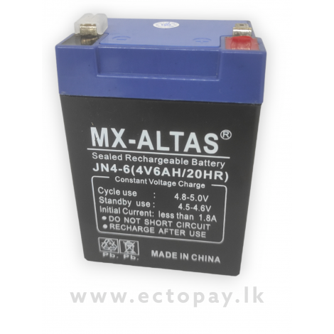 MX-ALTAS Sealed Rechargeable Battery (6V6AH/20HR) JN4-6